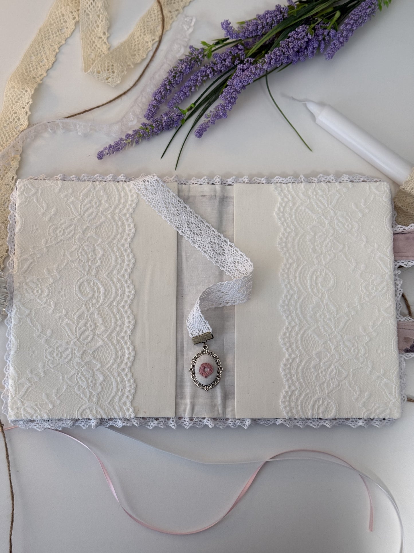 purple floral hardcover Qurān cover