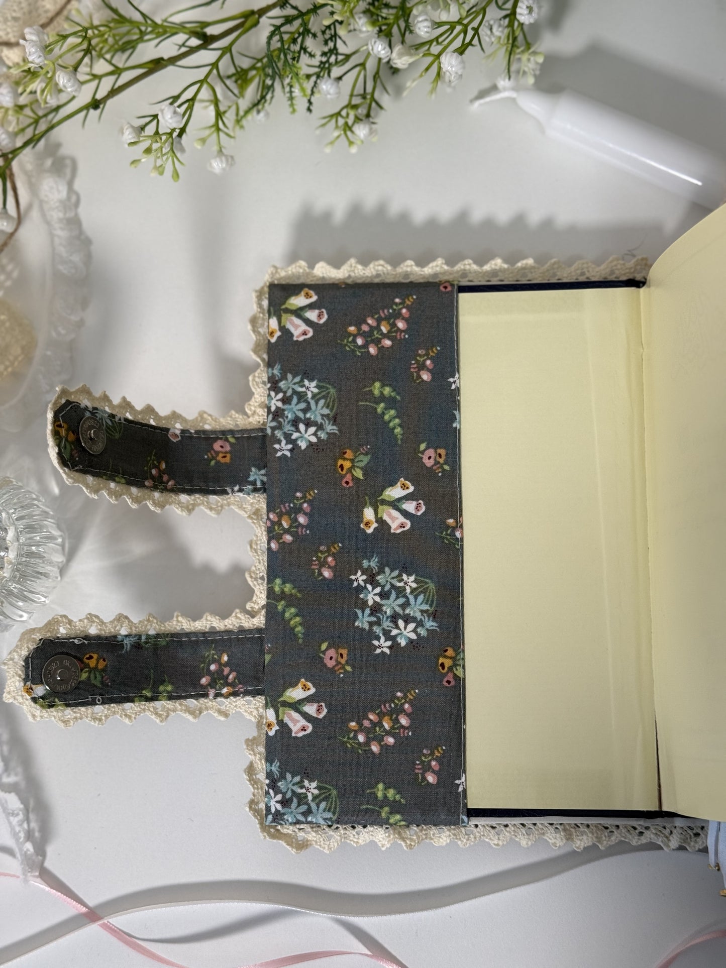 dark floral hardcover Qurān cover